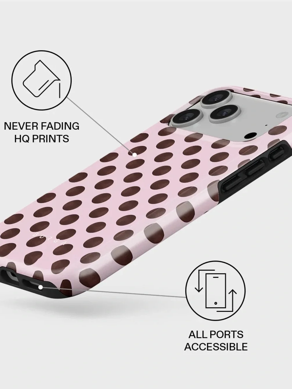 NWT BURGA New Crush - iPhone 17 Pro Max Case, Pink Polka Dot Phone Case